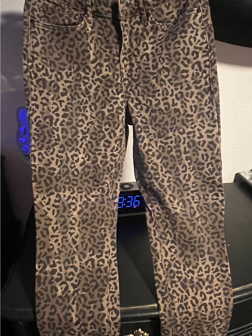 William Rast Brown Leopard Print Skinny Jeans